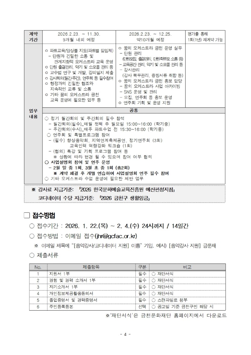 붙임1. 2026 꿈의 오케스트라 금천 강사 및 코디네이터 모집 공고문004.jpg